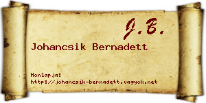 Johancsik Bernadett névjegykártya