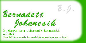 bernadett johancsik business card